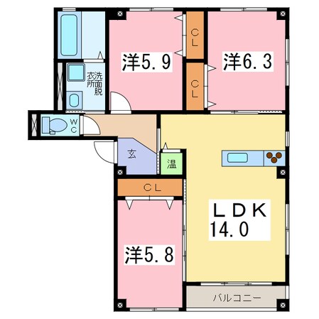 ヴェスタの物件間取画像